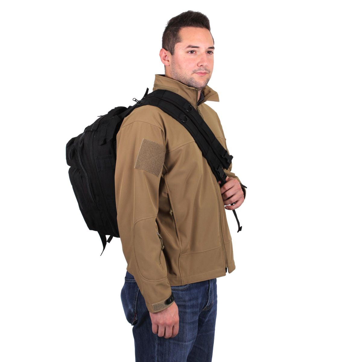 Mochila convertible TRANSPORT medium negra 45x25x23 cm con tirantes sujetables por cremallera