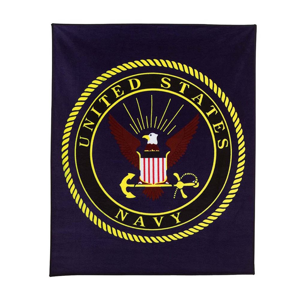 Manta de forro polar US NAVY 125x150 con estampado del logo