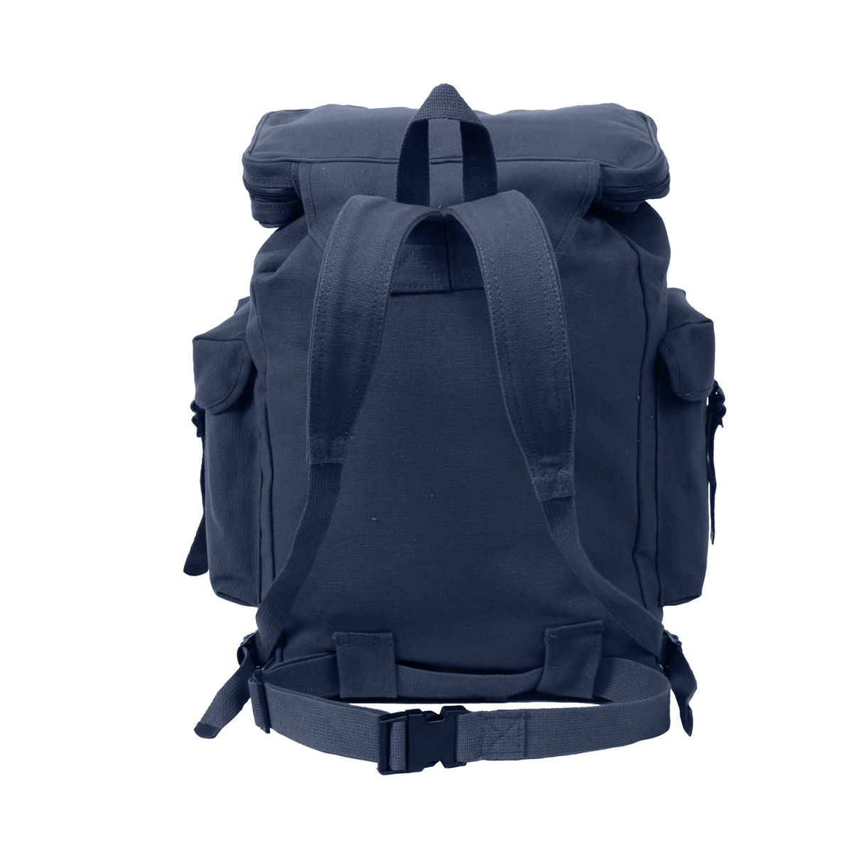 Mochila EUROPEAN NAVY en lona de algodón resistente, diseño clásico color navy