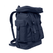 Mochila EUROPEAN NAVY en lona de algodón resistente, diseño clásico color navy