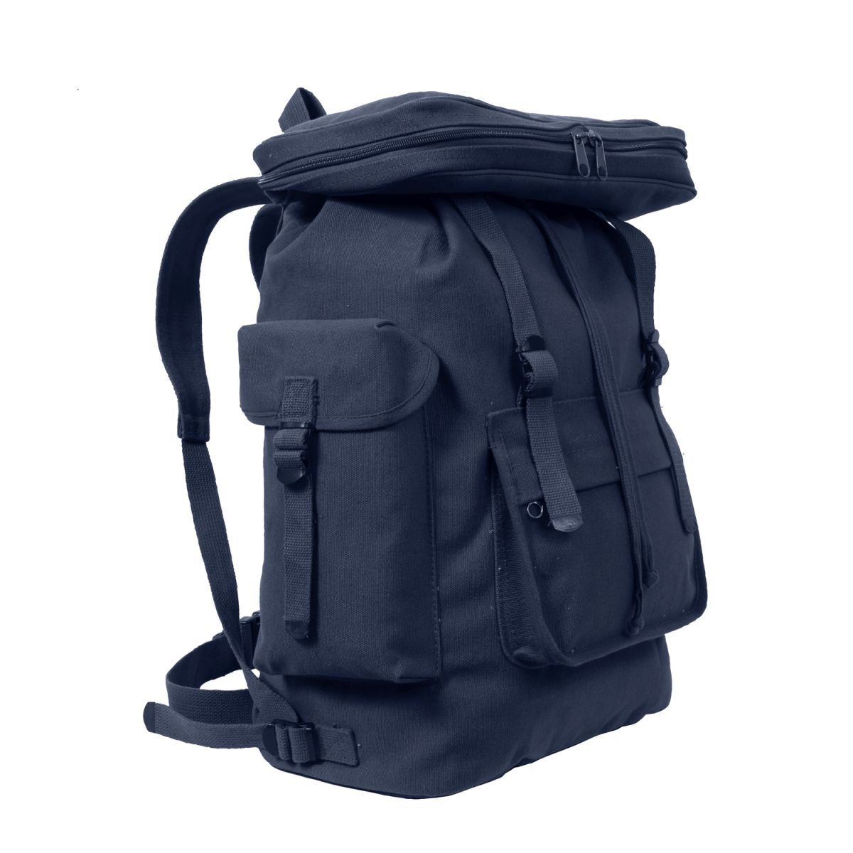 Mochila EUROPEAN NAVY en lona de algodón resistente, diseño clásico color navy