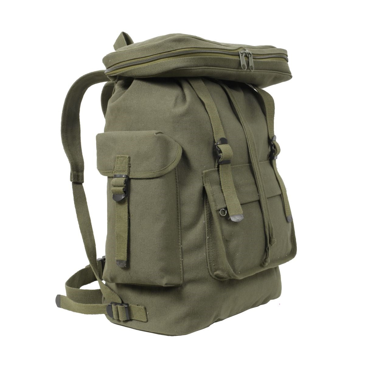 Mochila EUROPEAN NAVY en lona de algodón resistente, diseño clásico color navy
