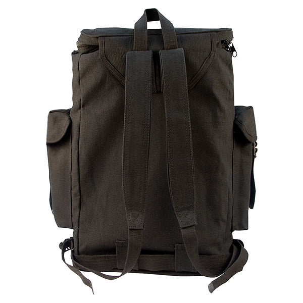 Mochila EUROPEAN NAVY en lona de algodón resistente, diseño clásico color navy