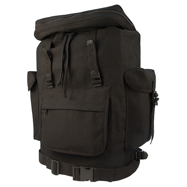 Mochila EUROPEAN NAVY en lona de algodón resistente, diseño clásico color navy