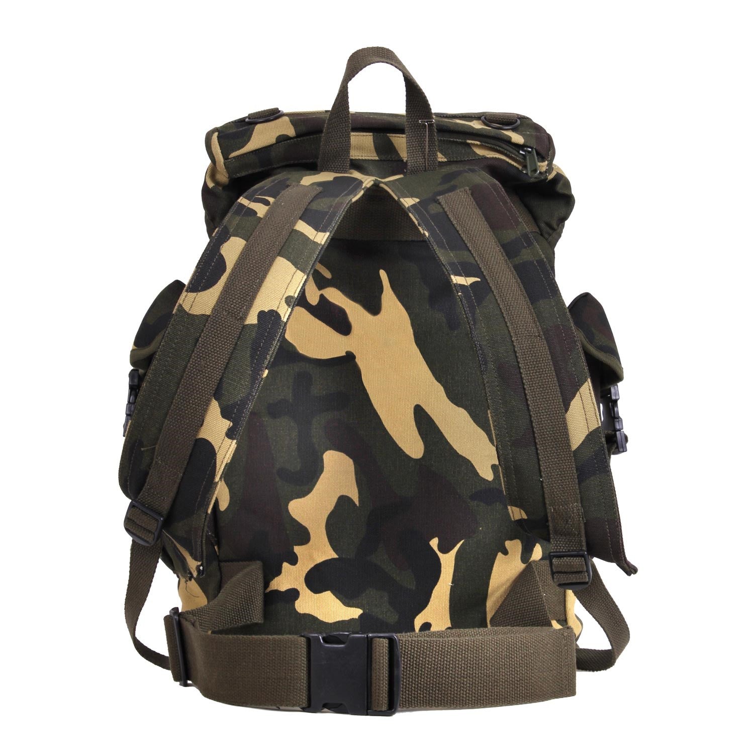 Mochila OUTDOORSMAN Woodland de lona de algodón con patrón camuflaje Woodland