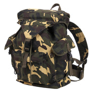 Mochila OUTDOORSMAN Woodland de lona de algodón con patrón camuflaje Woodland