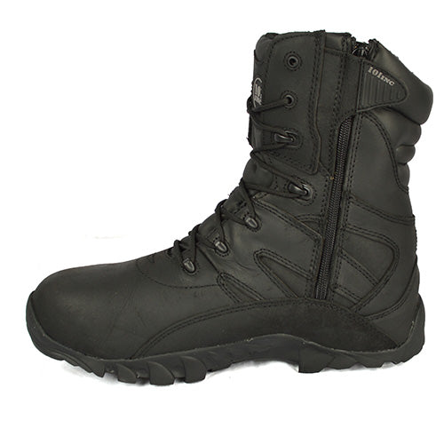 Botas tácticas COMBAT RECON negras con cremallera lateral YKK y suela antideslizante resistente a aceites