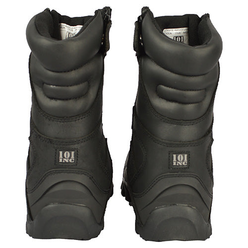 Botas tácticas COMBAT RECON negras con cremallera lateral YKK y suela antideslizante resistente a aceites