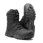 Botas tácticas COMBAT RECON negras con cremallera lateral YKK y suela antideslizante resistente a aceites