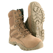 Botas tácticas COMBAT RECON COYOTE con cremallera lateral YKK, suela antideslizante resistente a aceites y forro KBTex