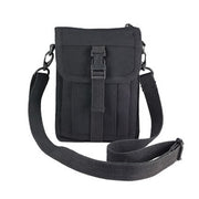 Bolsa bandolera de lona VENTURER negra 22 x 14 cm con varios compartimentos