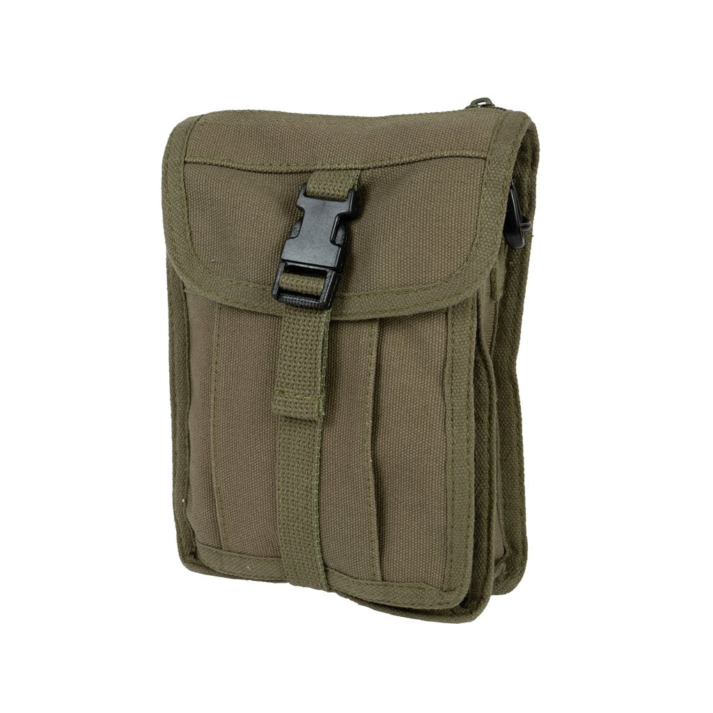 Bolsa bandolera de lona VENTURER negra 22 x 14 cm con varios compartimentos