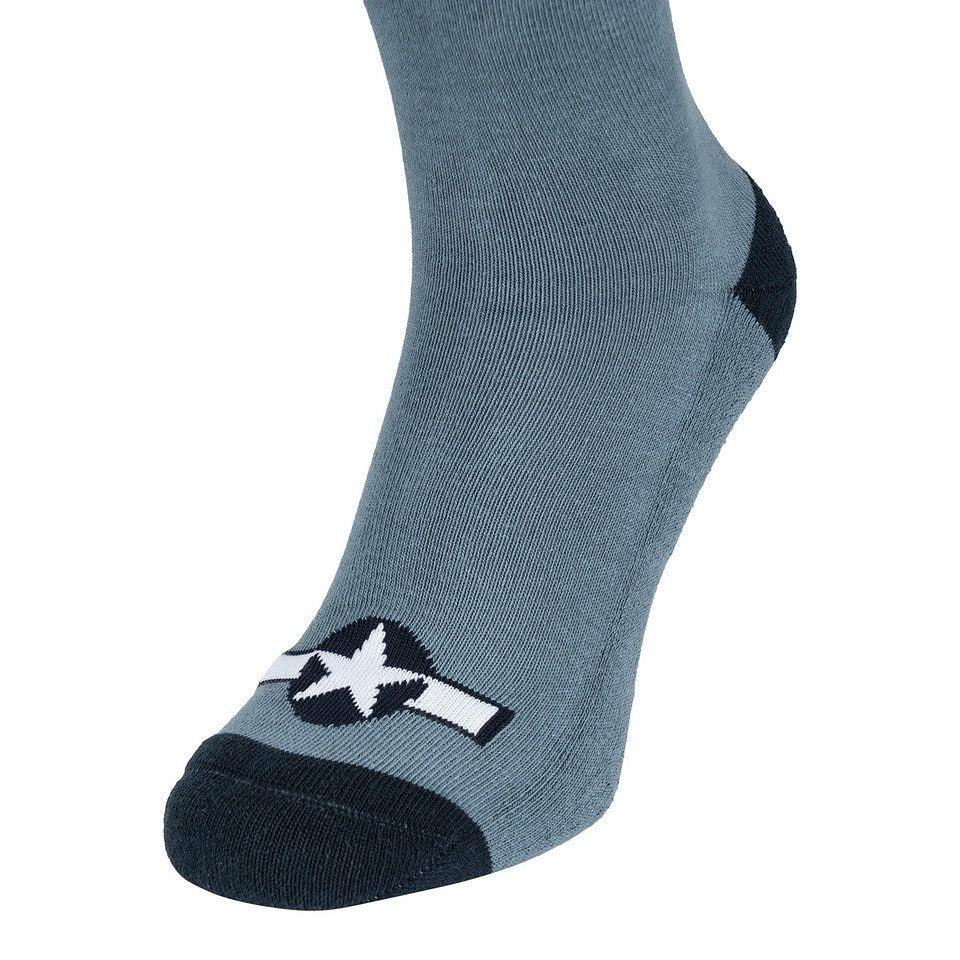 Calcetines largos azules US AIRFORCE con logo de estrella y franja (usado 1943-1947)