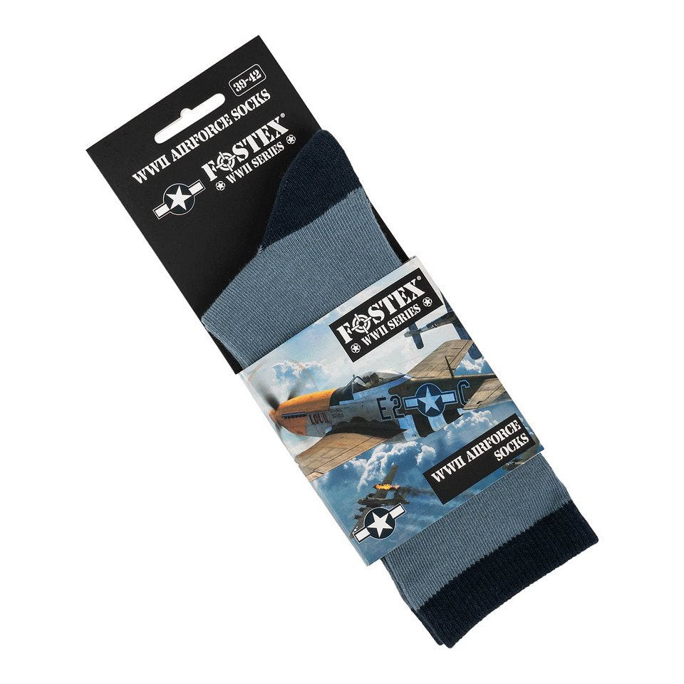 Calcetines largos azules US AIRFORCE con logo de estrella y franja (usado 1943-1947)