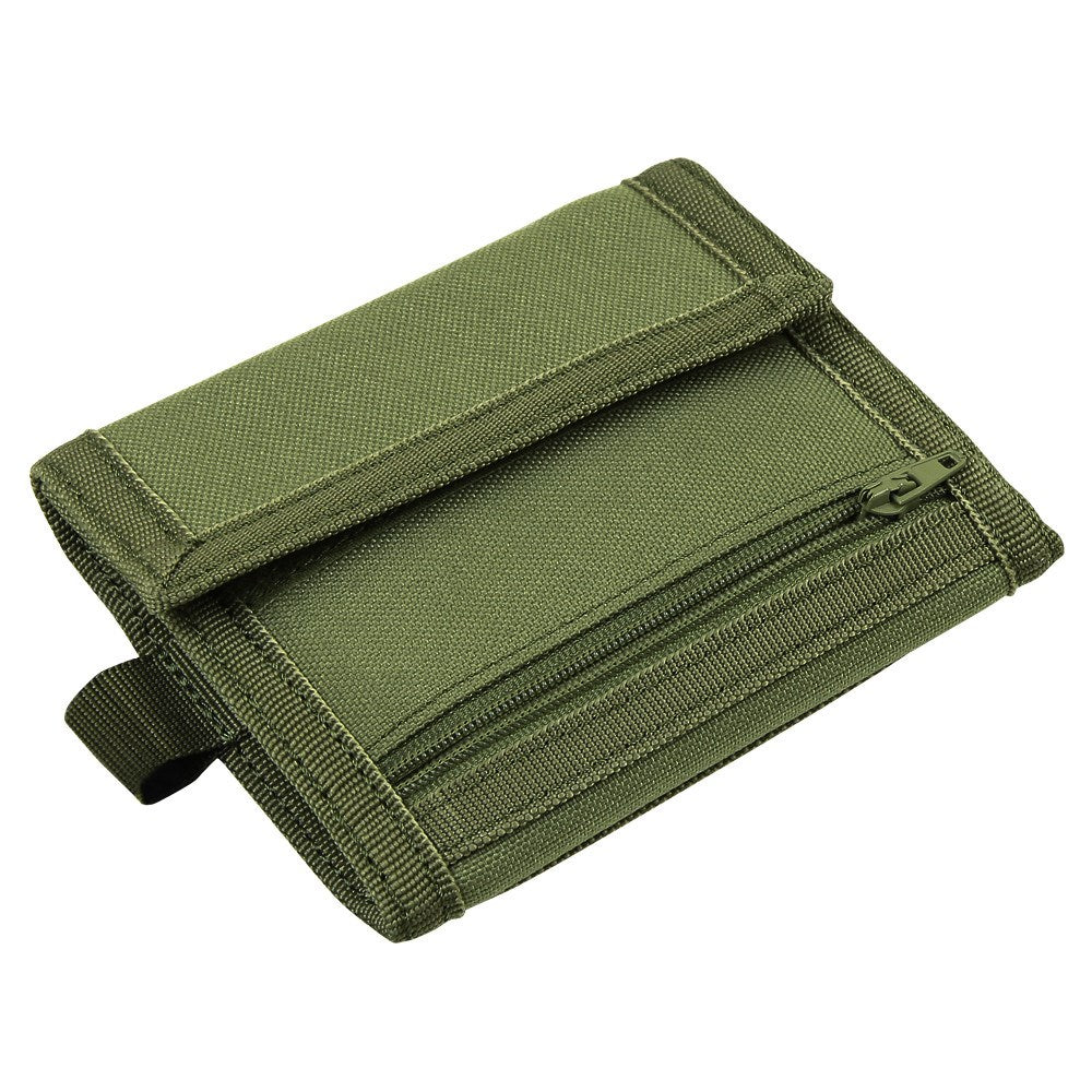 Cartera colgante ID VAULT verde con panel para identificación y cordón para el cuello