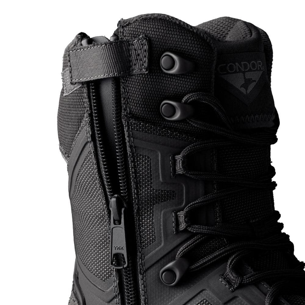 Botas tácticas BRIGADE 8 negras con cremallera lateral YKK, imagen del producto