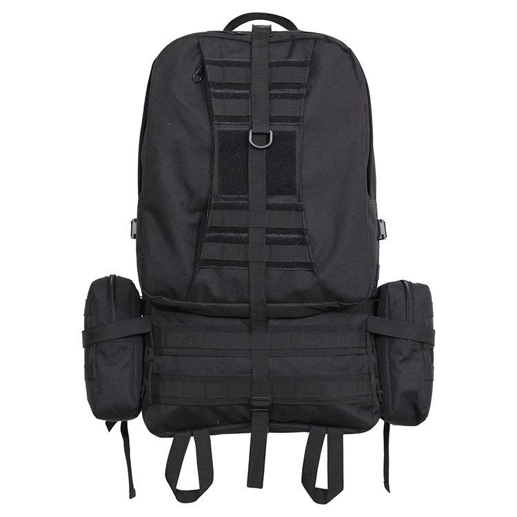 Mochila táctica Global Assault negra de Rothco, compatible con MOLLE y sistema de hidratación