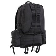 Mochila táctica Global Assault negra de Rothco, compatible con MOLLE y sistema de hidratación