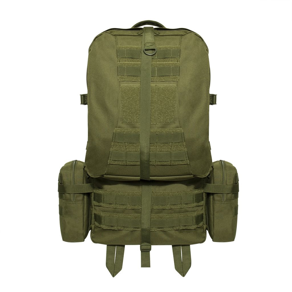 Mochila táctica Global Assault negra de Rothco, compatible con MOLLE y sistema de hidratación