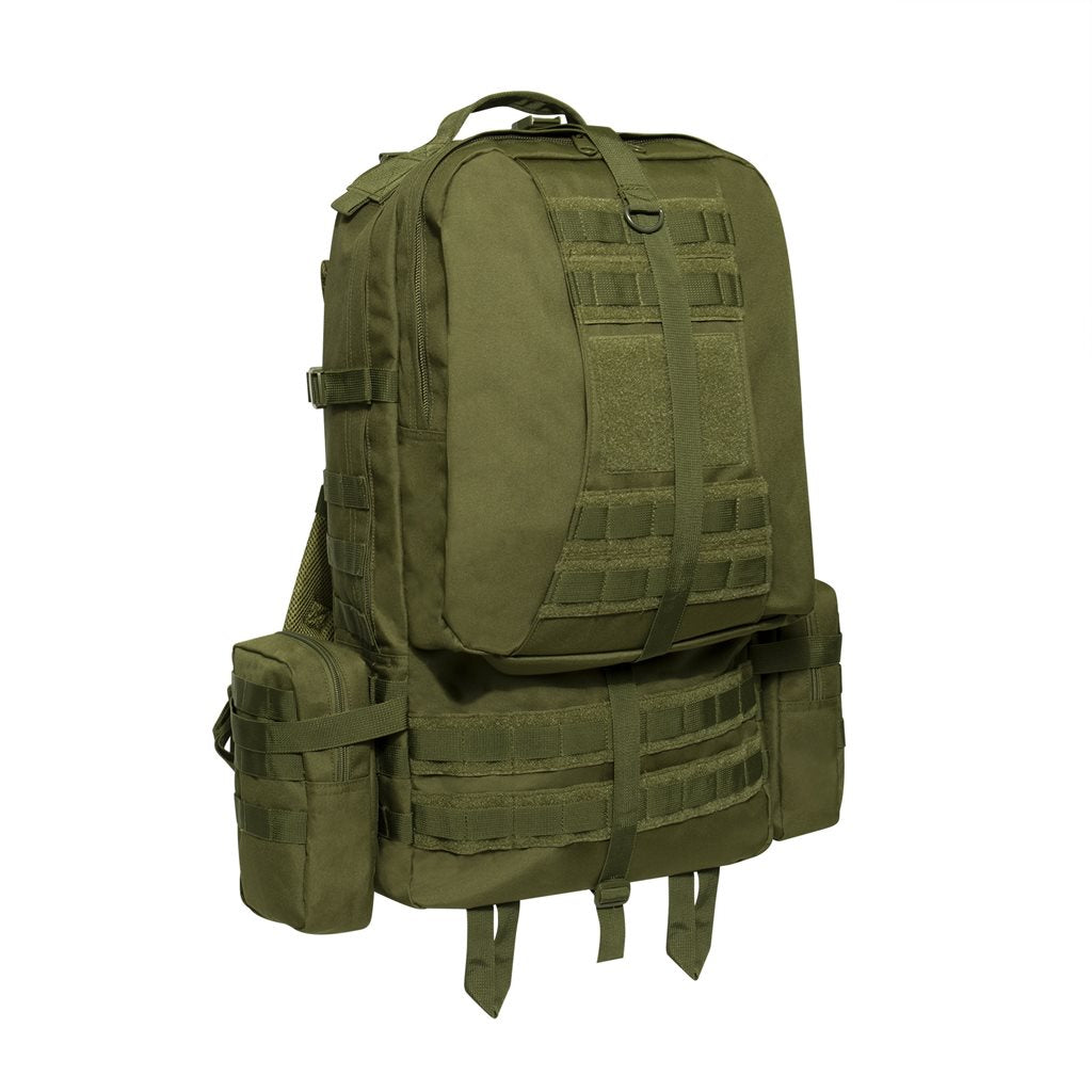 Mochila táctica Global Assault negra de Rothco, compatible con MOLLE y sistema de hidratación