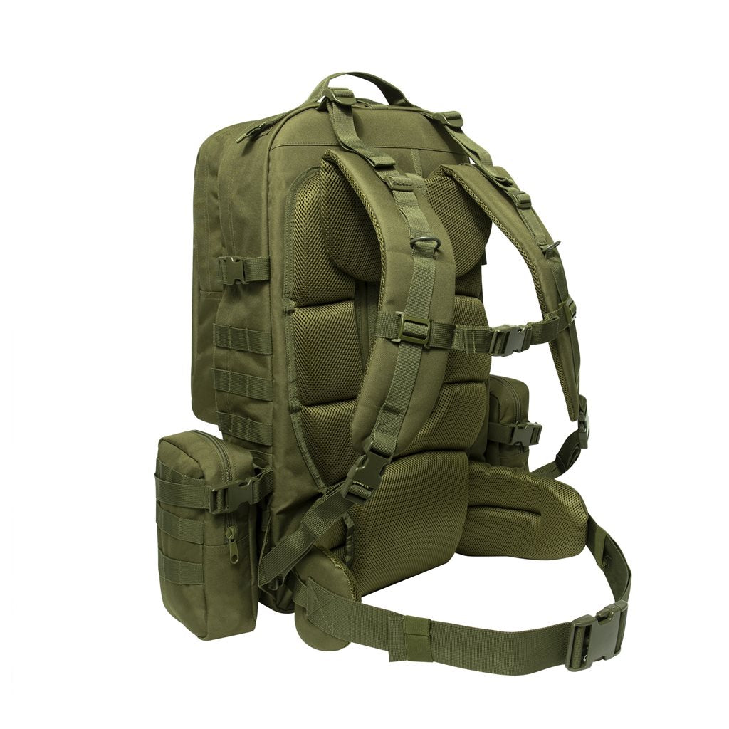 Mochila táctica Global Assault negra de Rothco, compatible con MOLLE y sistema de hidratación