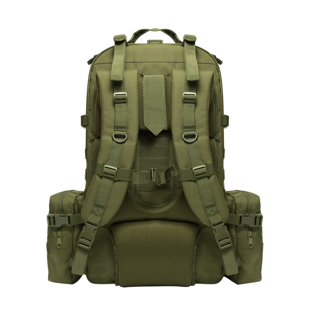 Mochila táctica Global Assault negra de Rothco, compatible con MOLLE y sistema de hidratación
