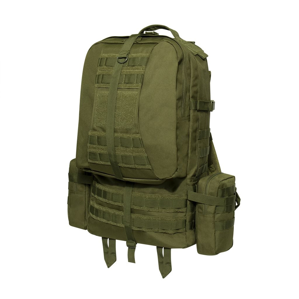Mochila táctica Global Assault negra de Rothco, compatible con MOLLE y sistema de hidratación