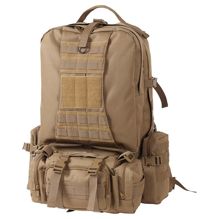 Mochila táctica Global Assault negra de Rothco, compatible con MOLLE y sistema de hidratación