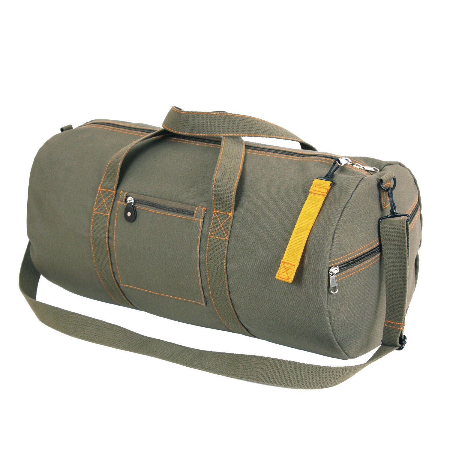 Bolsa EQUIPMENT grande de lona estilo militar con tres bolsillos laterales, cierre bidireccional y mosquetón