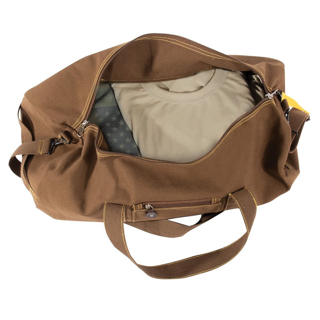 Bolsa EQUIPMENT grande de lona estilo militar con tres bolsillos laterales, cierre bidireccional y mosquetón