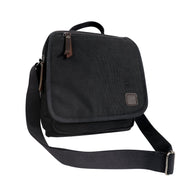 Bolsa bandolera EVERYDAY WORK 100% algodón negra 28x22x13 cm con varios bolsillos