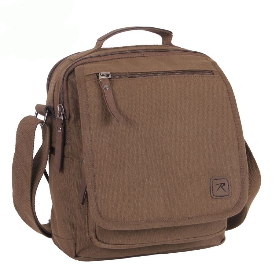 Bolsa bandolera EVERYDAY WORK 100% algodón negra 28x22x13 cm con varios bolsillos