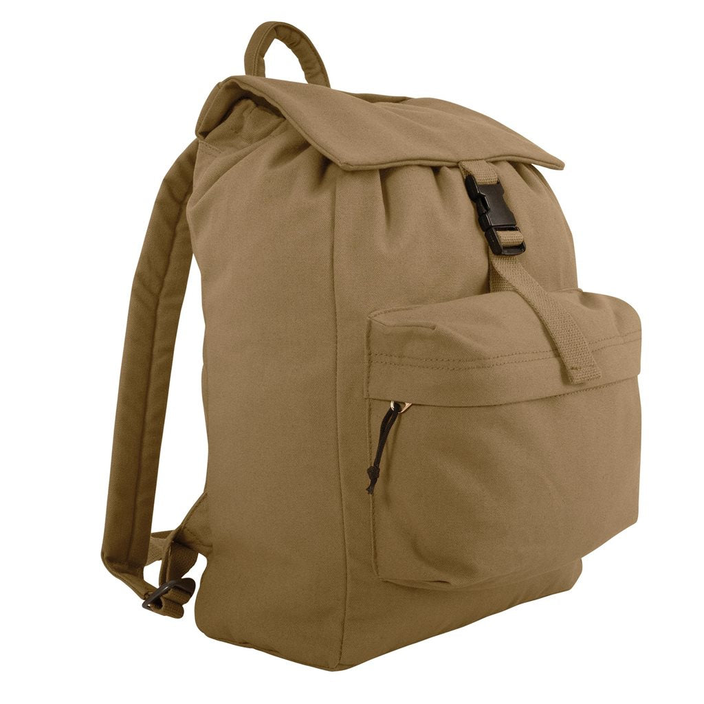 Mochila de día COYOTE de lona con bolsillo frontal