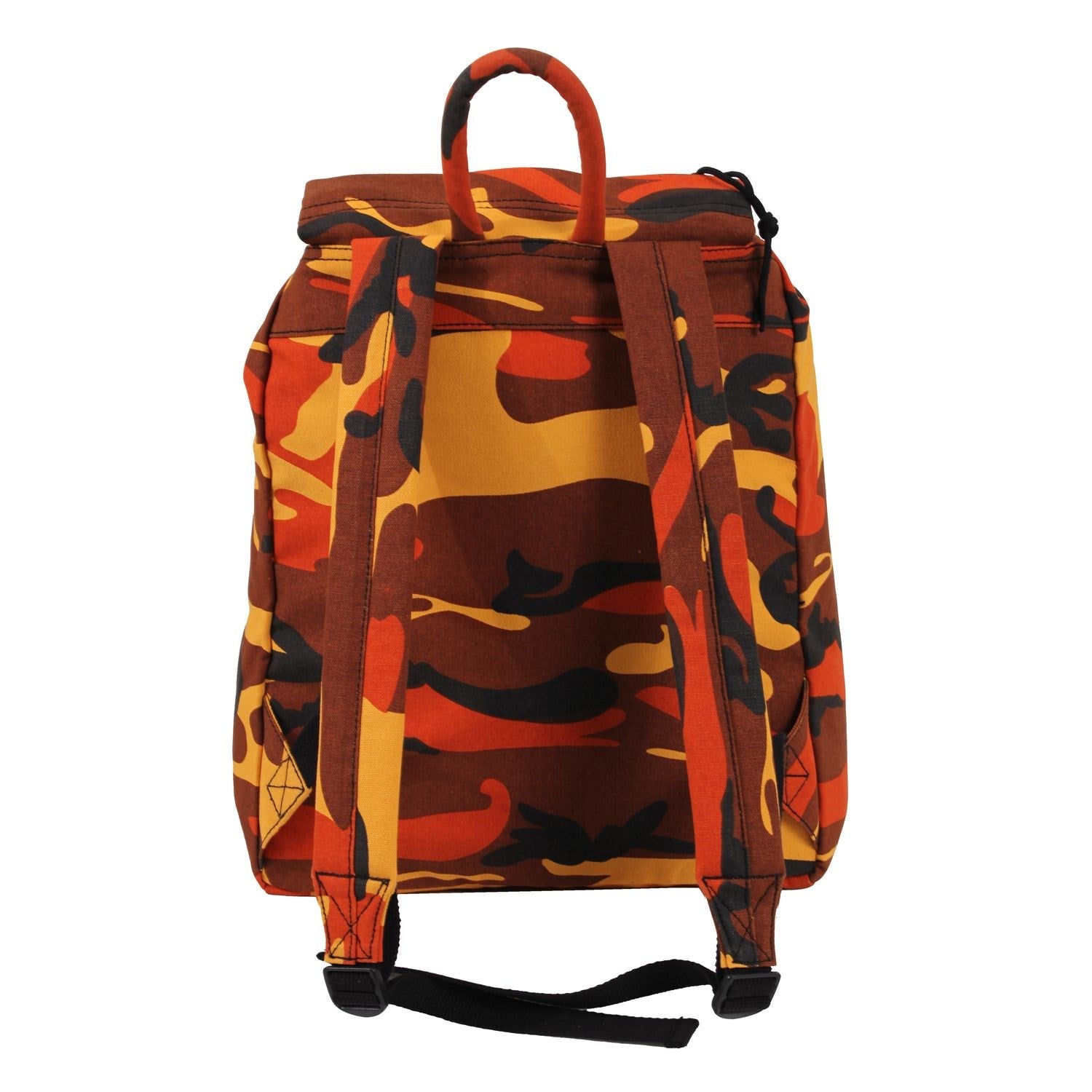 Mochila negra de día en algodón resistente con bolsillo exterior