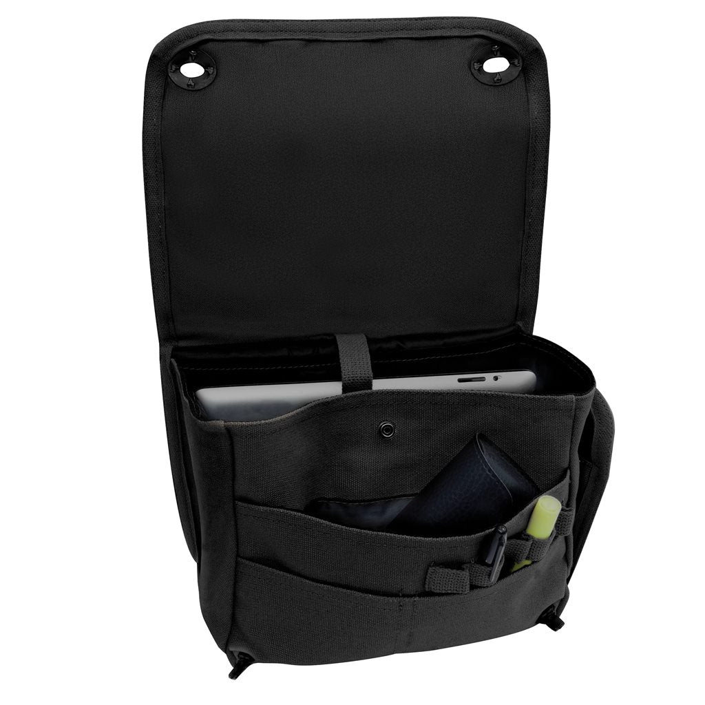 Bolso bandolera Venturer TM Survivor negro de lona con múltiples bolsillos 25×28×13 cm
