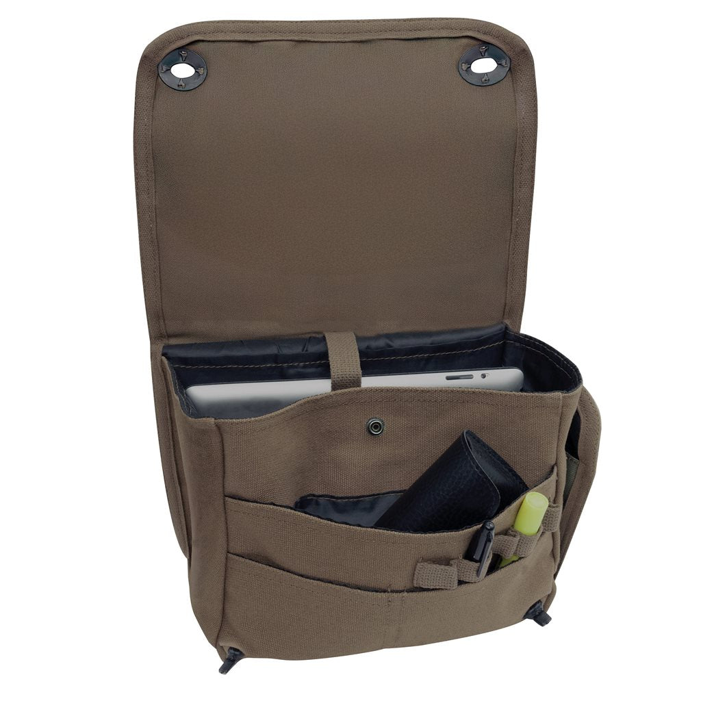 Bolso bandolera Venturer TM Survivor negro de lona con múltiples bolsillos 25×28×13 cm