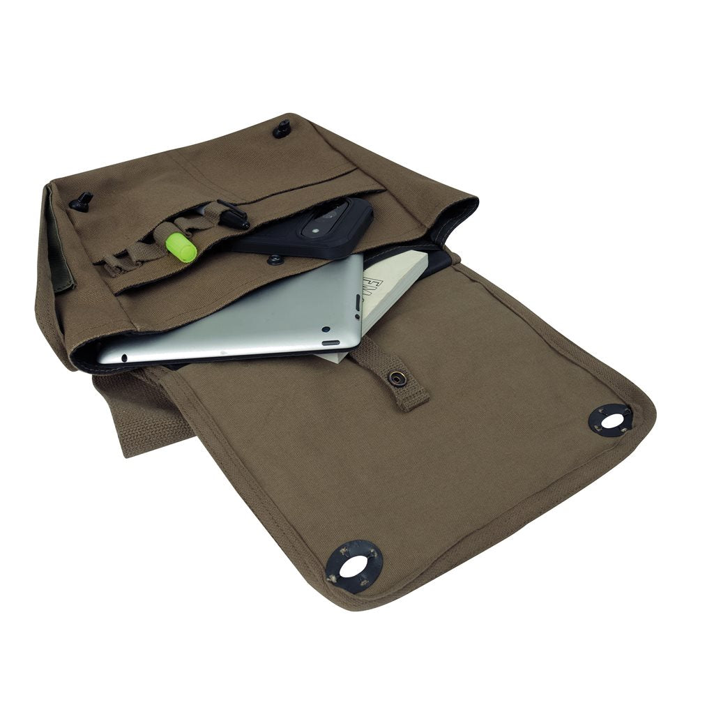 Bolso bandolera Venturer TM Survivor negro de lona con múltiples bolsillos 25×28×13 cm