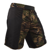 Pantalones cortos MMA FIGHT rip-stop woodland/negro en poliéster