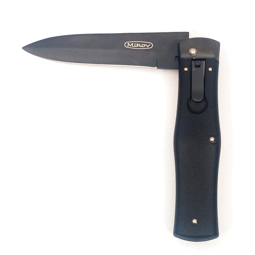 Cuchillo Predator Blackout negro MIKOV con hoja Böhler N690 y empuñadura ABS