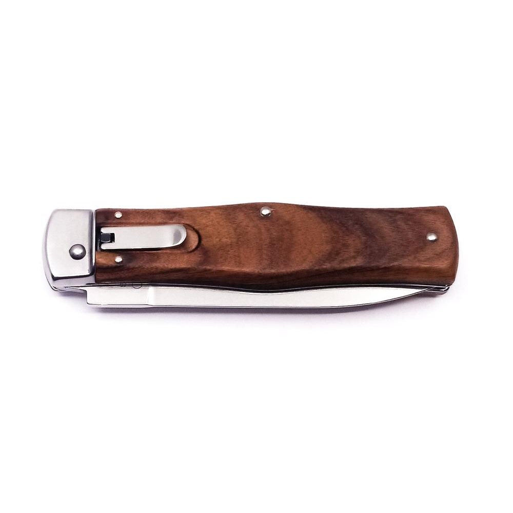Cuchillo lanzador con empuñadura de madera, hoja acero inoxidable 420 de 95 mm