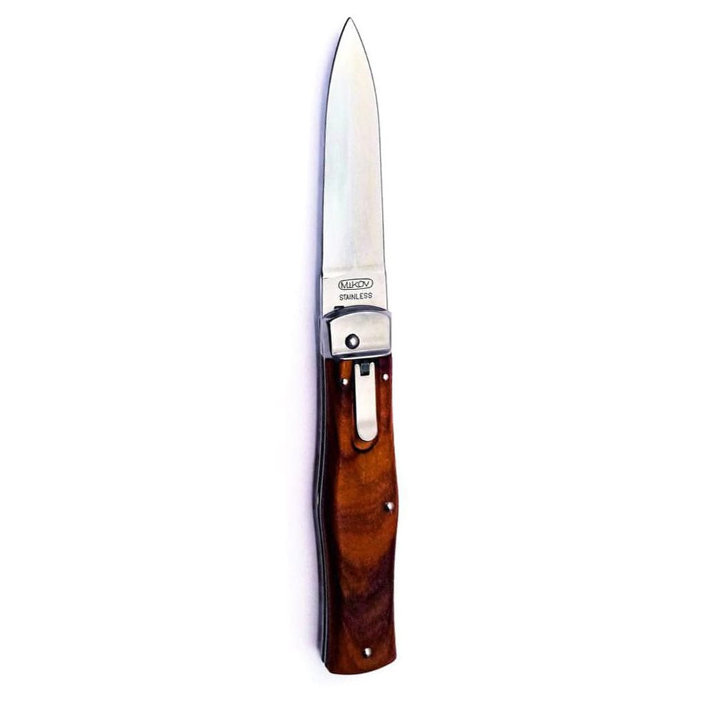 Cuchillo lanzador con empuñadura de madera, hoja acero inoxidable 420 de 95 mm