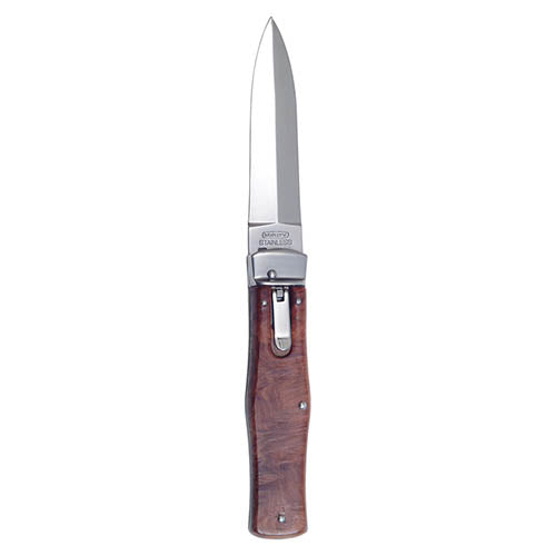Cuchillo lanzador HAMMER acero inoxidable 420, hoja 95 mm, mango palisandro o nogal turco con funda de cuero