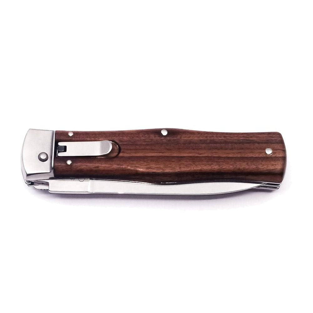 Cuchillo lanzador con empuñadura de madera, hoja acero inoxidable 420 de 95 mm