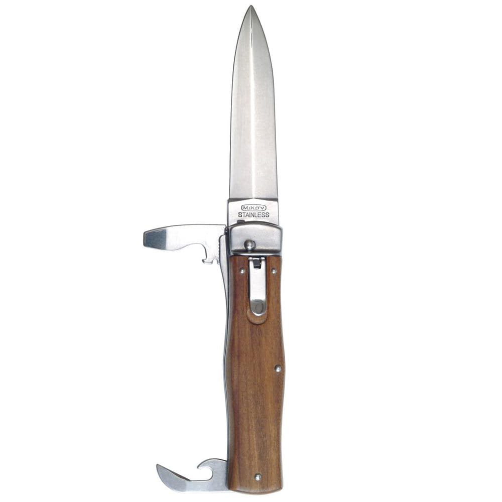Cuchillo lanzador con empuñadura de madera, hoja acero inoxidable 420 de 95 mm