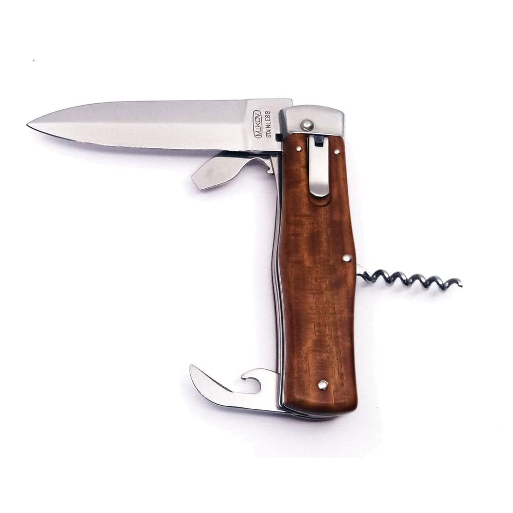 Cuchillo lanzador con empuñadura de madera, hoja acero inoxidable 420 de 95 mm