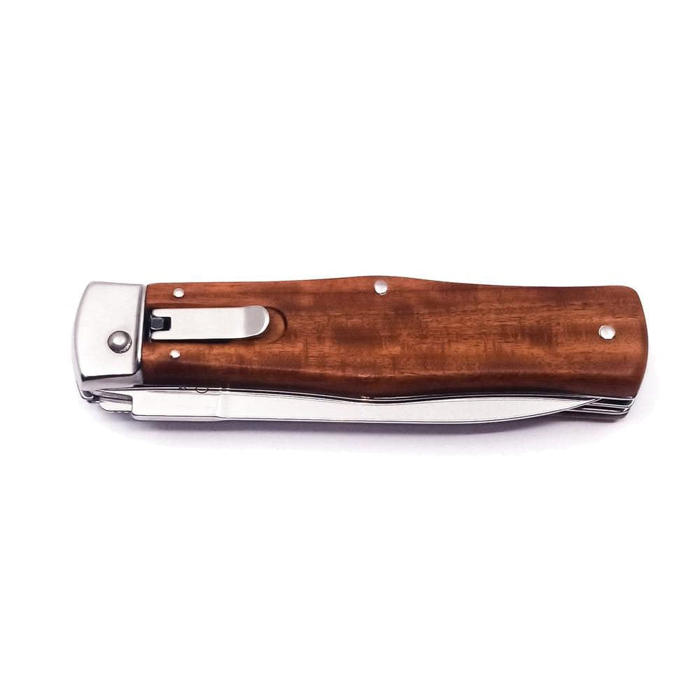 Cuchillo lanzador con empuñadura de madera, hoja acero inoxidable 420 de 95 mm