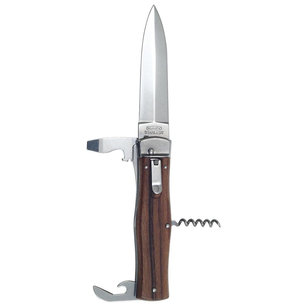 Cuchillo lanzador con empuñadura de madera, hoja acero inoxidable 420 de 95 mm