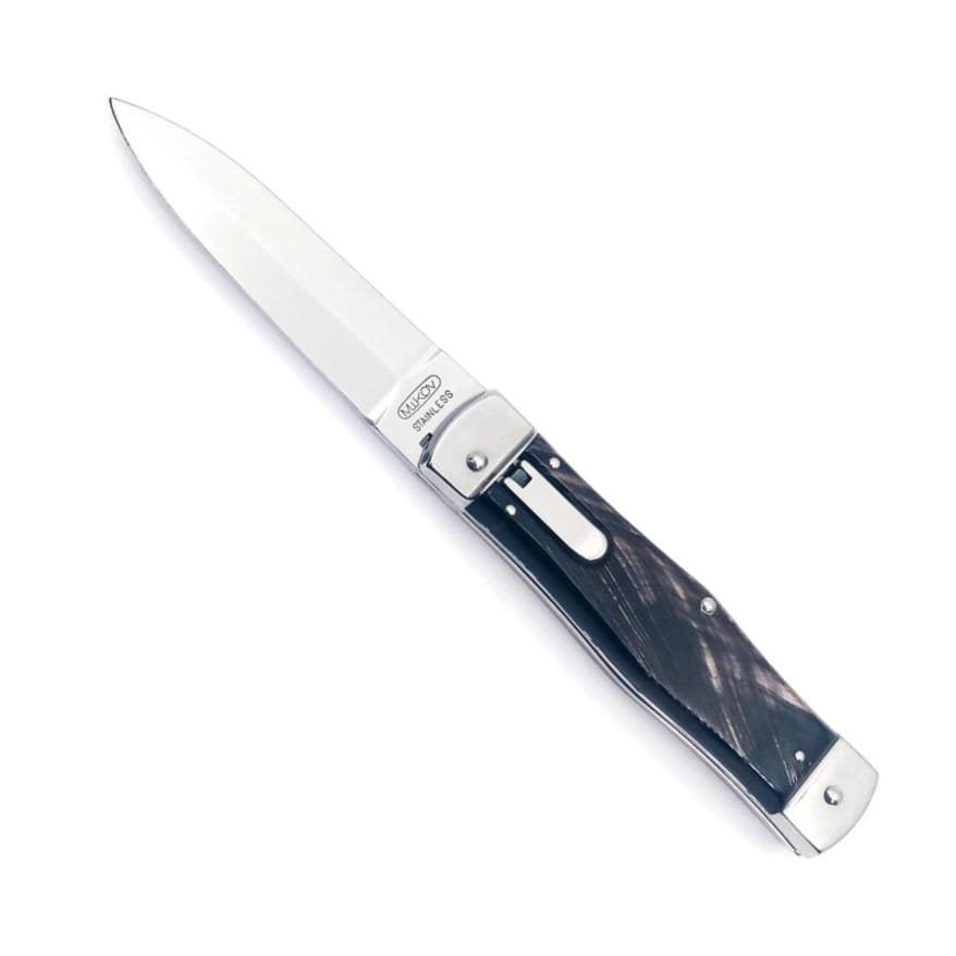 Cuchillo lanzador HAMMER acero 420 mango cuerno de bufalo con funda de cuero