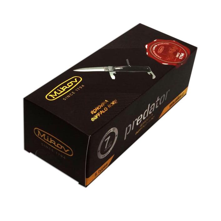 Cuchillo lanzador 2/KP acero inoxidable con empuñadura de cuerno de búfalo y funda de cuero