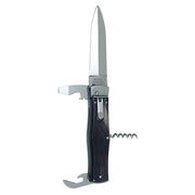 Cuchillo lanzador 4/KP con hoja acero 420 y mango de cuerno de bufalo, funda de cuero incluida